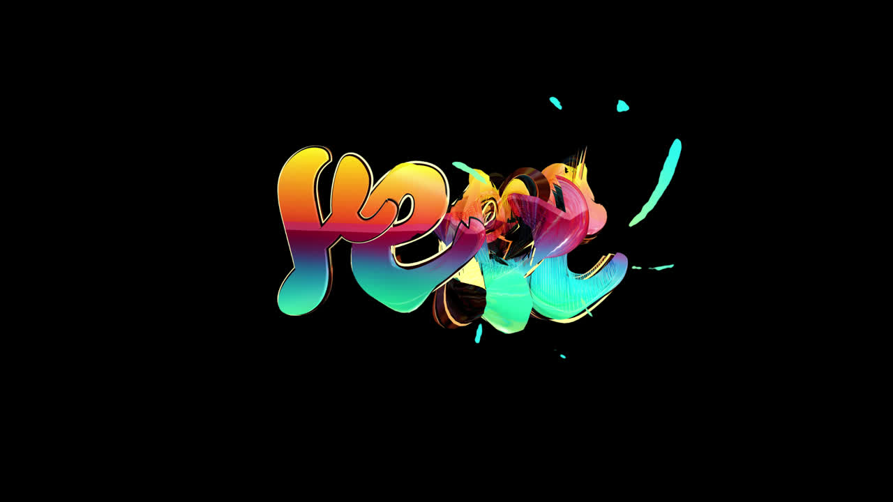 Vibrant Yeet Word Animation with Liquid Splash Effect