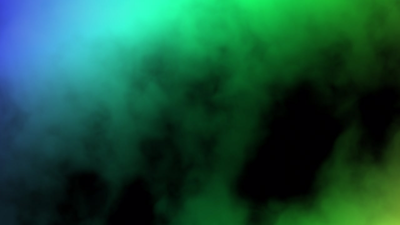 humo místico abstracto iluminado por luz multicolor. video de stock de bucle.