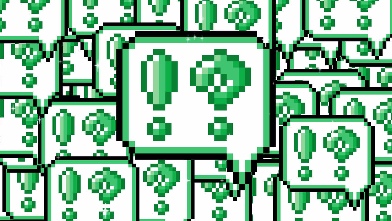 Pixel art pop up speech bubble icon interrobang mark Transitions. 1080p - 30 fps - Alpha Channel (5).mov