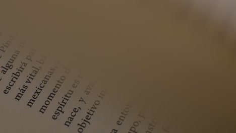 detailed close-up of the sides of a book showing printed words on the pages