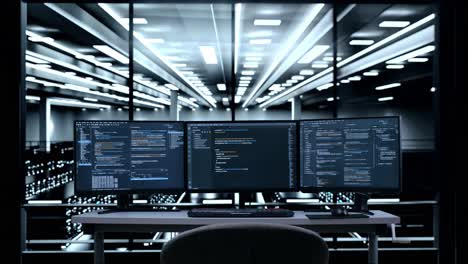 stazione di lavoro del codificatore in una sala server