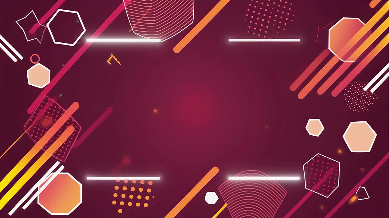 Dynamic Abstract Geometric Shapes Animation on a Maroon Background