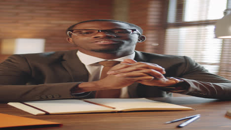 Afro-American-Businessman-Talking-on-Video-Call