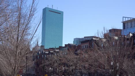 establishing shot of apartments and streets in downtown boston massachusetts 1