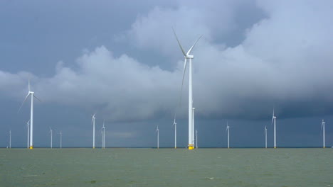 nearshore wind park seen from a passing ship