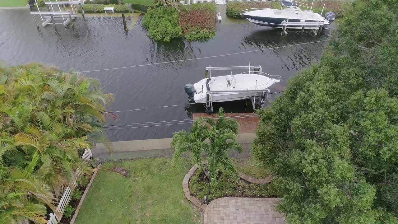 Premium stock video - 4k drone video of flooding caused by storm surge ...