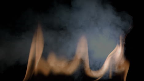 llama de sombra digital con humo sobre fondo negro