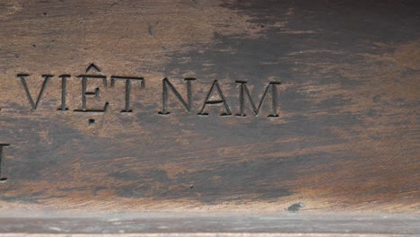 vietnam inscription copper statue landmark base thang long imperial citadel