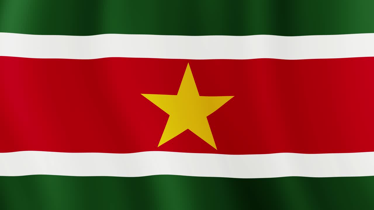 Surinames flag vajer i 3D-animation.