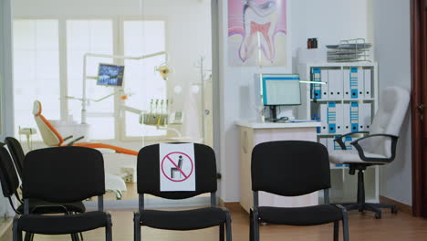 dental clinic reception with nobody in it during global pandemic