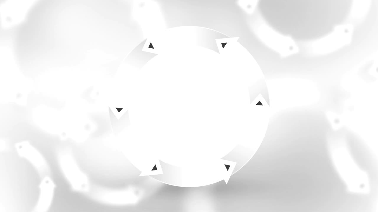 elegante rueda de las flechas blancas con animación de bucle colorido