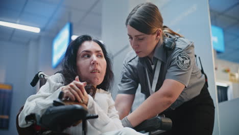 airport security assisting a disabled passenger