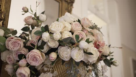 elegant floral arrangement of white and pink roses