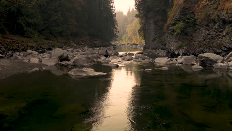 stillaguamish river on peaceful autumn afternoon