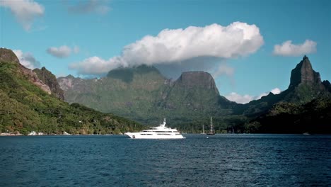 yachts anchored in moorea island