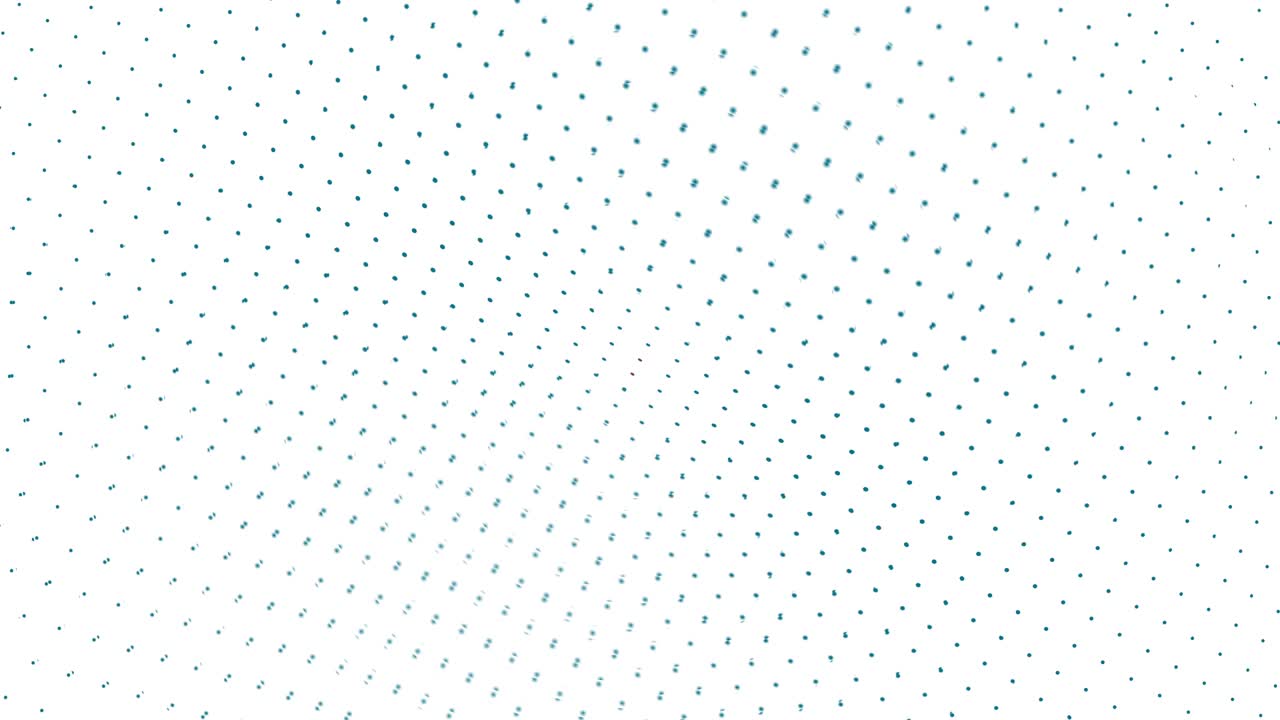 Abstract background design. White background and blue dots moving and twisting in waves. 3D Loop 4K animation
