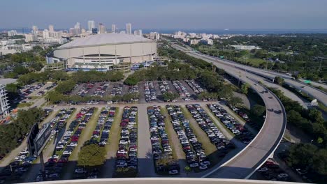 4K-Aerial-Drone-Video-of-Tropicana-Field-in-Downtown-St