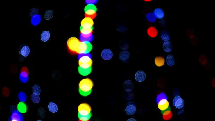 sfondo natalizio astratto con luci sfocate