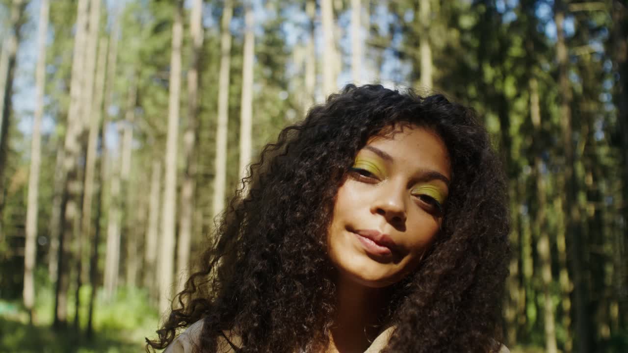 Woman relaxing in the forest