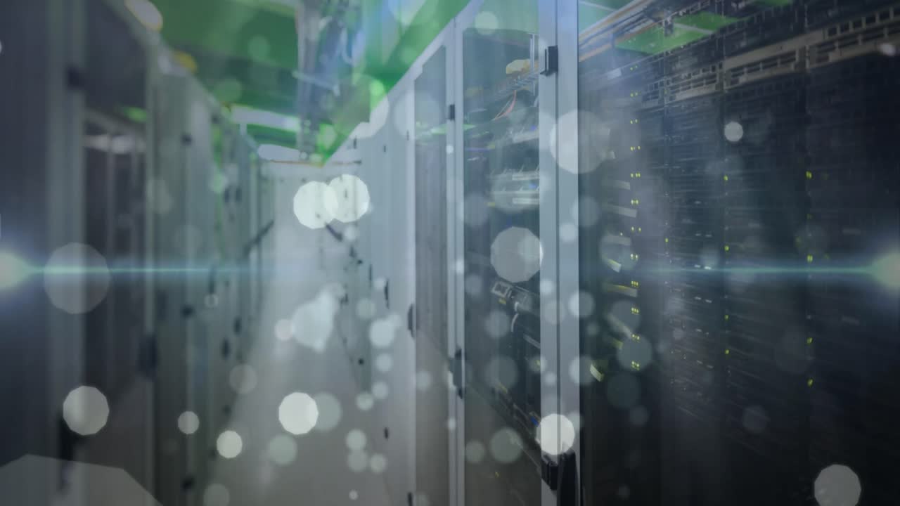 Animation of spots over server room