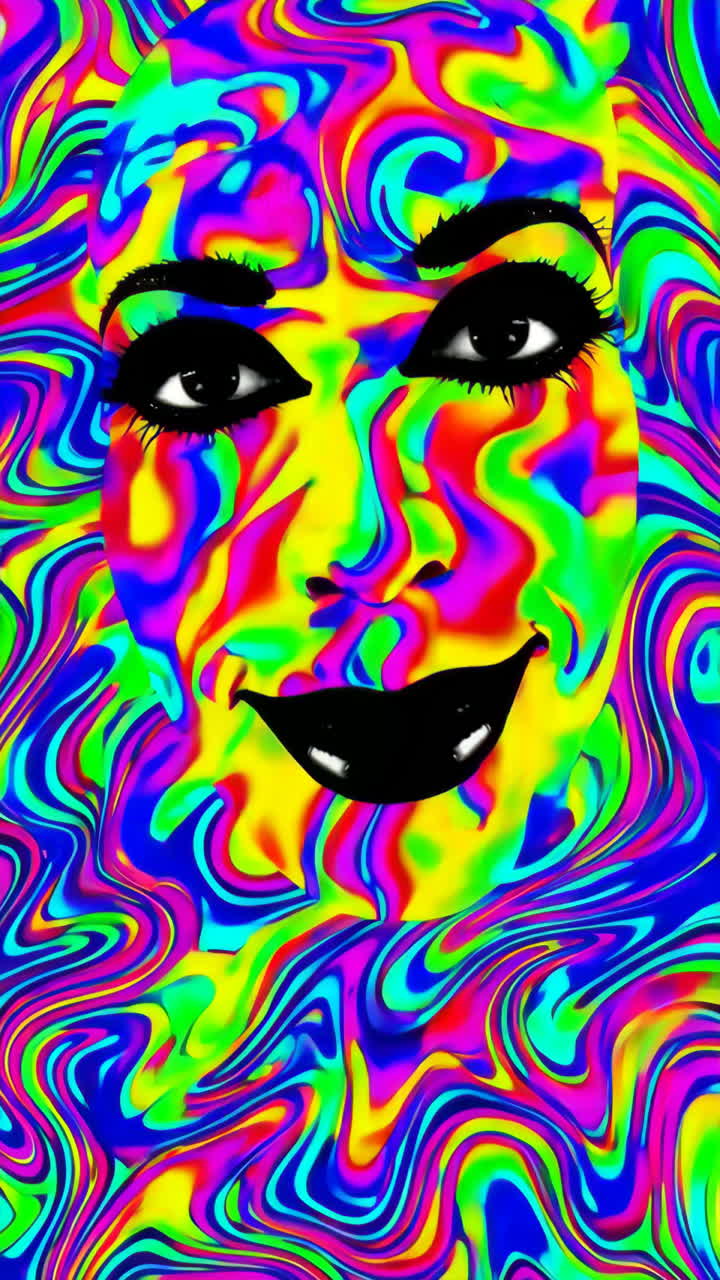 Psychedelic Swirl Face Portrait