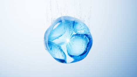 transparent blue liquid water bubbles underwater, 3d rendering.