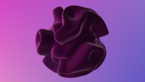 fluid-like purple 3d model with smooth texture on a gradient background