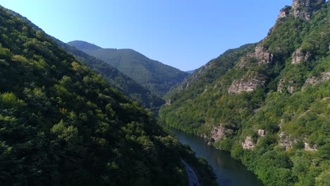 a view from the high to the riverbed