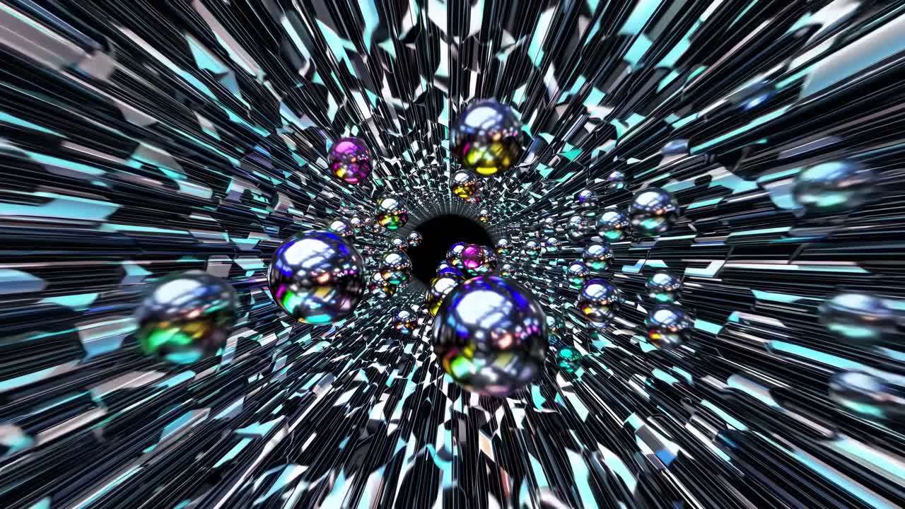 Abstract Futuristic Tunnel with Spheres