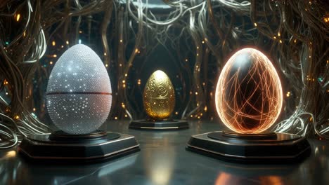 futuristic eggs display