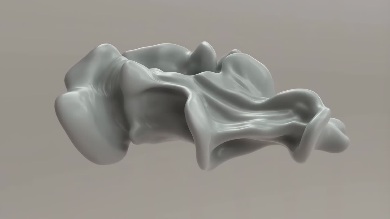 Abstract Grey 3D Rendered Organic Fluid Shape