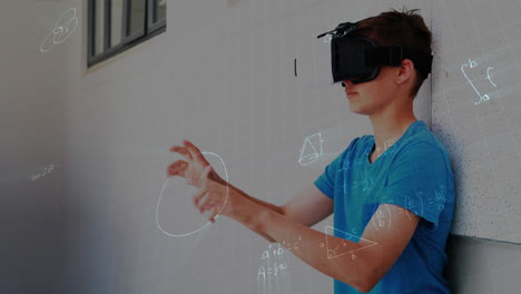 animación de ecuaciones matemáticas sobre escolares utilizando auriculares vr