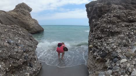 spain malaga nerja beach on a summer cloudy day using a drone and a stabilised action cam-7