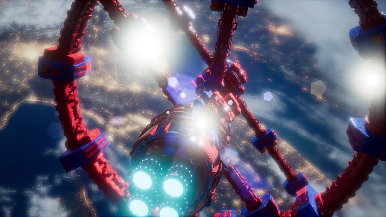 estación espacial internacional en el espacio exterior sobre el planeta tierra