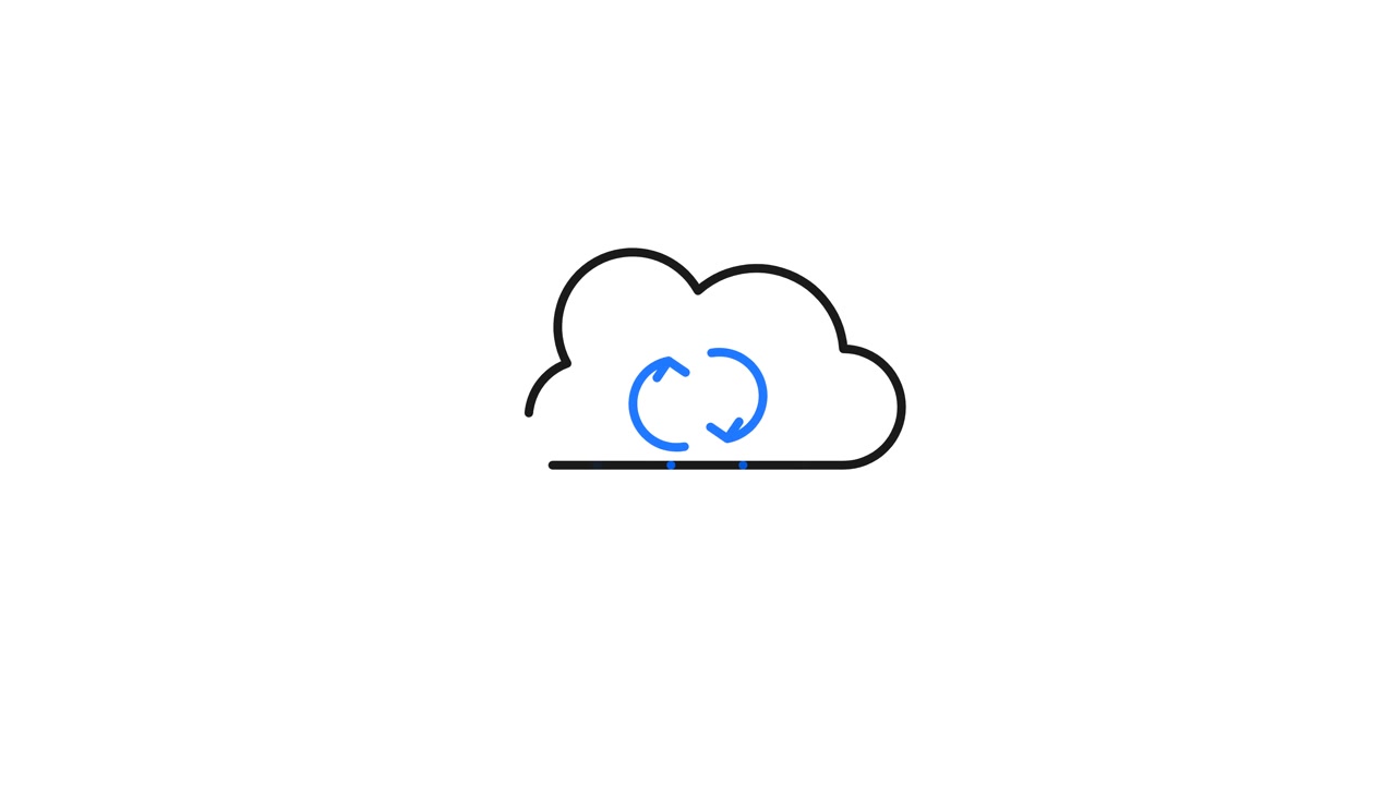 Animated Cloud Icon with Rotating Sync Arrows