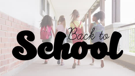 Animation-of-back-to-school-text-over-happy-diverse-school-kids-at-school