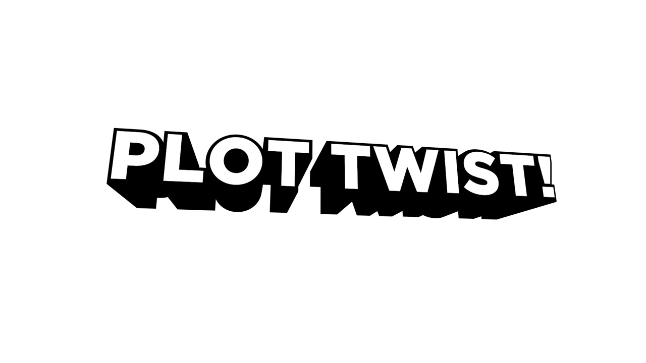 Animated Plot Twist Text with Geometric Shapes