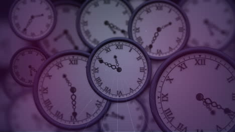 animación del espacio sobre el tictac de los relojes