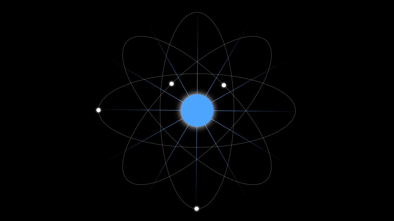 Animated Atom Model With Orbiting Electrons