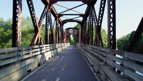 we cross the abandoned arkwright bridge over the pawtuxet river in west warwick