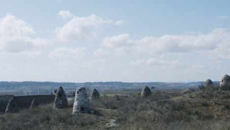 Hermosa-Toma-En-Cámara-Lenta-De-Viñedos-Y-Viticultores-En-Burgos,-España,-Donde-Vemos-Tierras-Y-Campos-Por-La-Mañana.