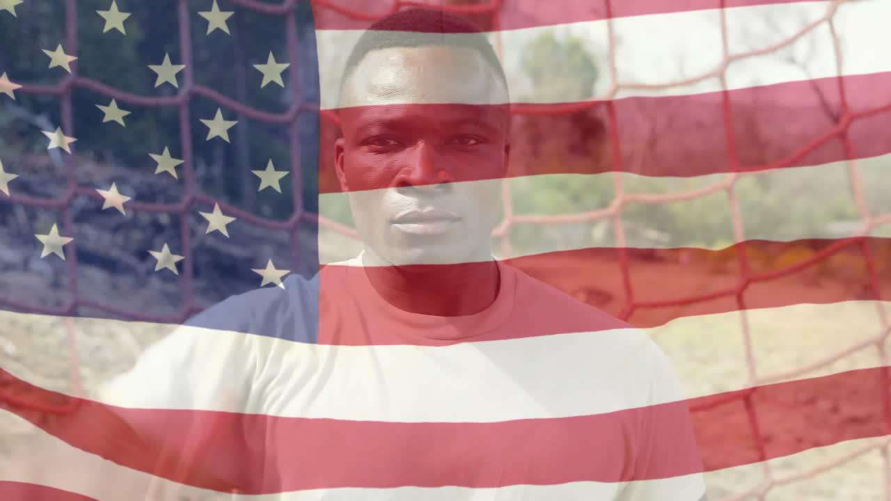 미국  ⁇ 발을 흔들고 있는 아프리카계 미국 군인