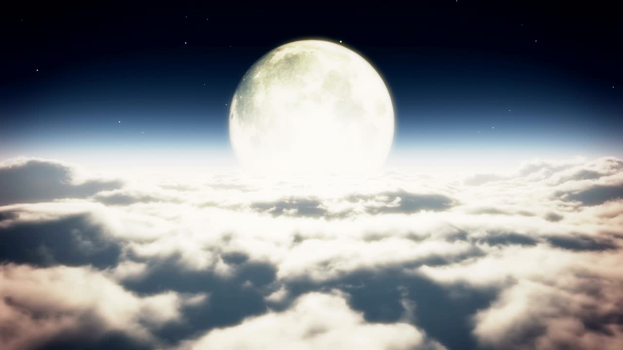 sonho voar em nuvens e lua 4k