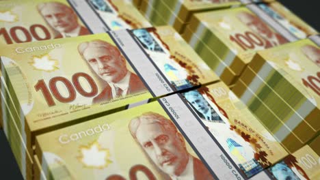billetes de dinero en dólares canadienses envueltos en un bucle sin costuras