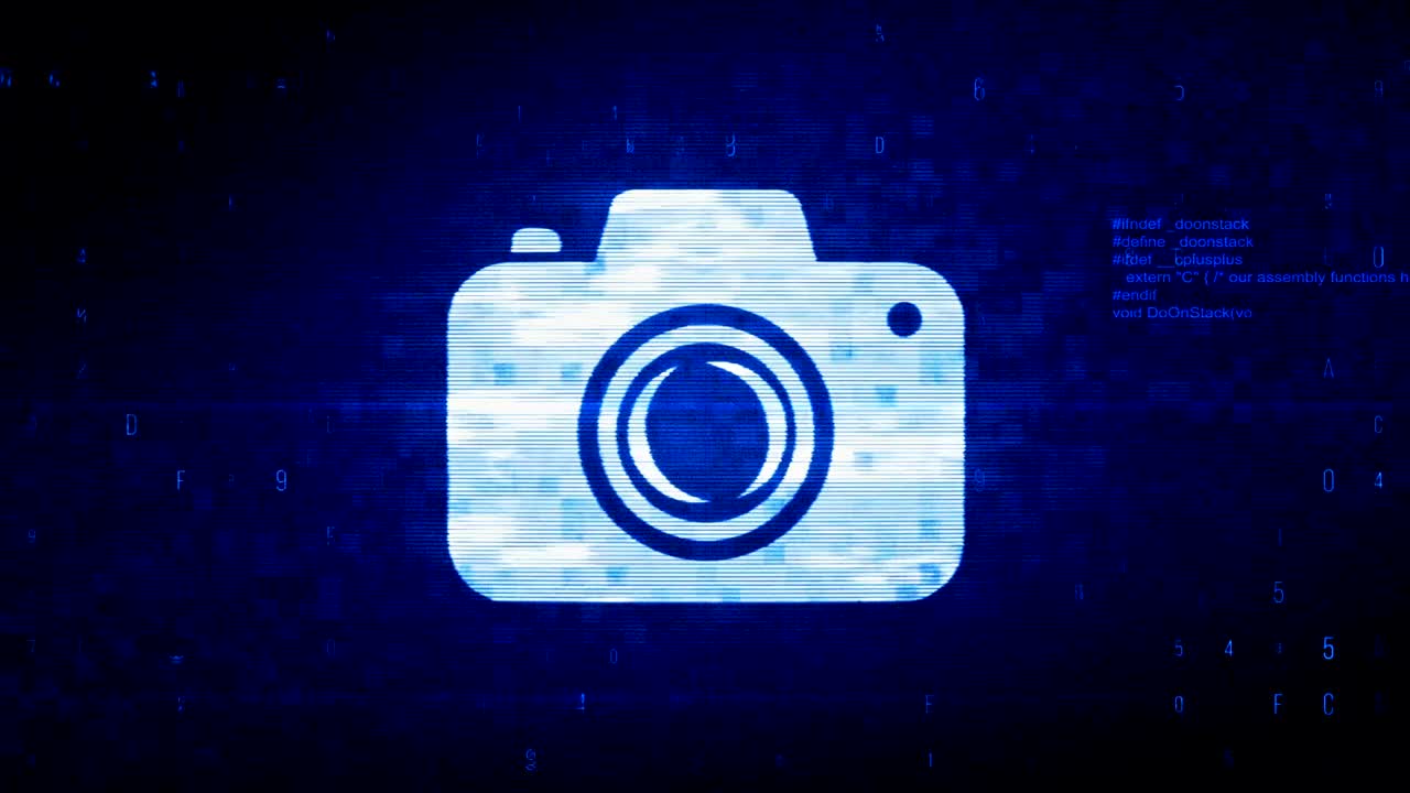 카메라 사진 기호 디지털 픽셀 노이즈 오류 애니메이션