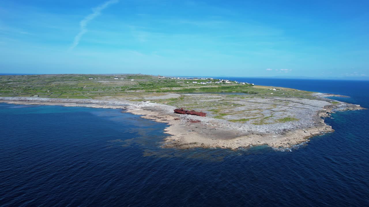 Landscape view of Inisheer aran Islands Ireland wild beauty and epic location