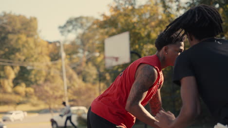 basketball players on a court