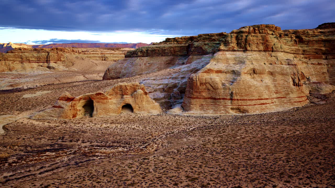 Sky-high perspective of toadstool hoodoos, where bold colors meet jagged formations.