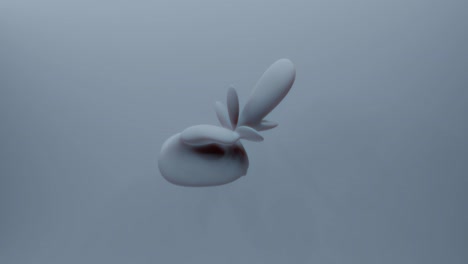 la metamorfosis de bucle sin costuras de la forma amorfa. animación simple de la forma futura 4k. abstracto gris 3d renderización de la forma ondulando la transformación en dirección aleatoria