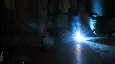 Welder-welding-a-metal